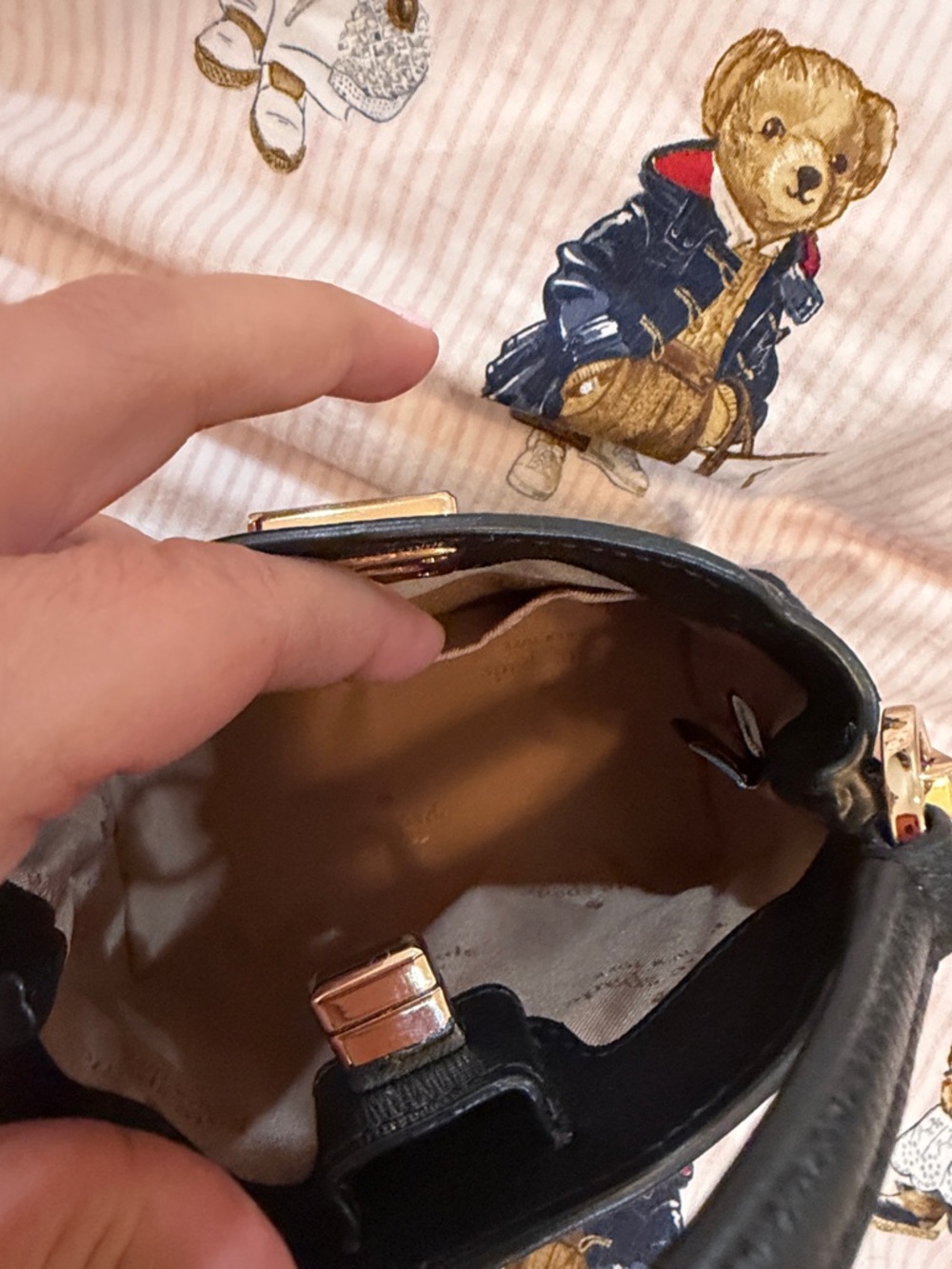 Kate Spade Black Pebbled Leather Mini Top-Handle Bag with Gold Hardware - Picture 4 of 6